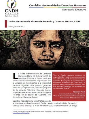 12 años de sentencia al caso de Rosendo y Otros vs. México, CIDH