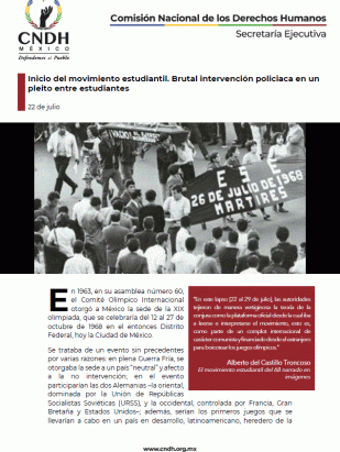 Inicio del movimiento estudiantil. Brutal intervención policiaca en un pleito entre estudiantes