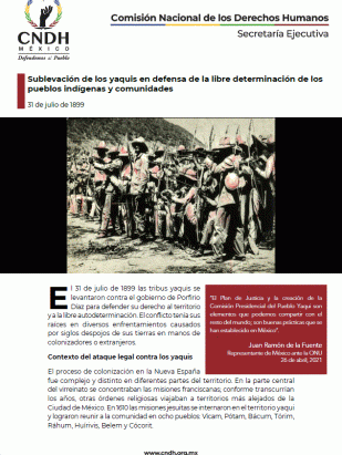 Sublevación de los yaquis en defensa de la libre determinación de los pueblos indígenas y comunidades