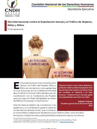 Día Internacional contra la Explotación Sexual y el Tráfico de Mujeres, Niñas y Niños