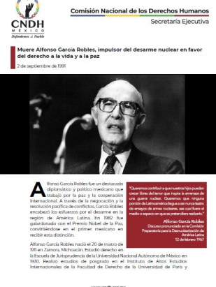 Muere Alfonso García Robles, impulsor del desarme nuclear en favor del derecho a la vida y a la paz