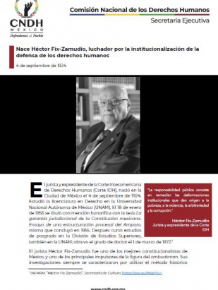 Nace Héctor Fix-Zamudio, luchador por la institucionalización de la defensa de los derechos humanos