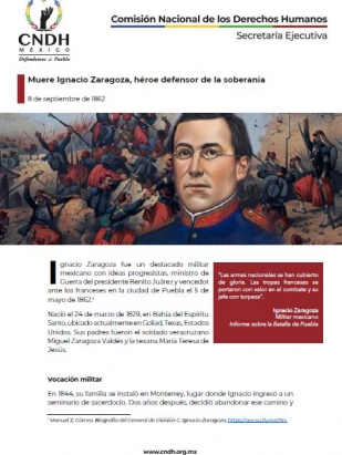 Muere Ignacio Zaragoza, héroe defensor de la soberanía