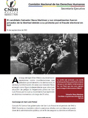 El candidato Salvador Nava Martínez y sus simpatizantes fueron privados de la libertad debido a su protesta por el fraude electoral en SLP