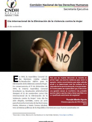 Día Internacional de la Eliminación de la Violencia contra la Mujer