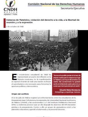 Matanza de Tlatelolco, violación del derecho a la vida, a la libertad de reunión y a la expresión