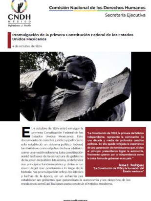 Promulgación de la primera Constitución Federal de los Estados Unidos Mexicanos