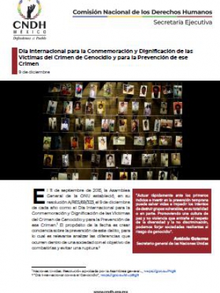 Día Internacional para la Conmemoración y Dignificación de las Víctimas del Crimen de Genocidio y para la Prevención de ese Crimen