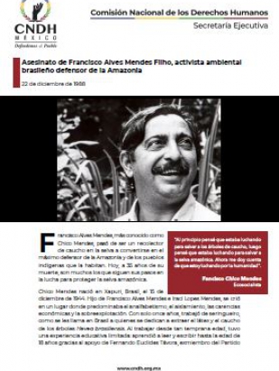 Asesinato de Francisco Alves Mendes Filho, activista ambiental brasileño defensor de la Amazonia