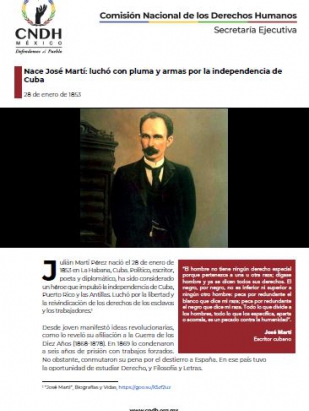 Nace José Martí: luchó con pluma y armas por la independencia de Cuba