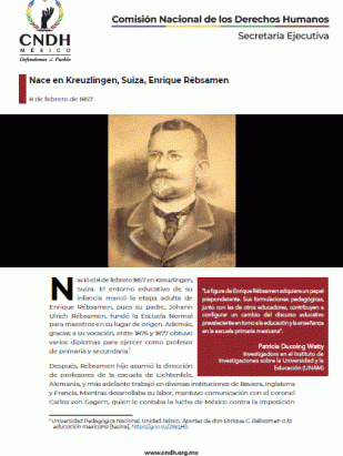 Nace en Kreuzlingen, Suiza, Enrique Rébsamen