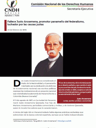 Fallece Justo Arosemena, promotor panameño del federalismo, luchador por las causas justas
