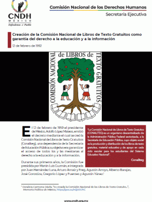 Creación de la Comisión Nacional de Libros de Texto Gratuitos como garantía del derecho a la educación y a la información