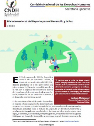Día Internacional del Deporte para el Desarrollo y la Paz