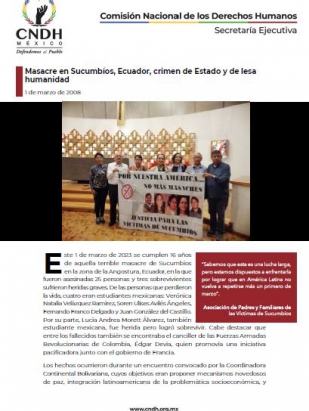 Masacre en Sucumbíos, Ecuador, crimen de Estado y de lesa humanidad