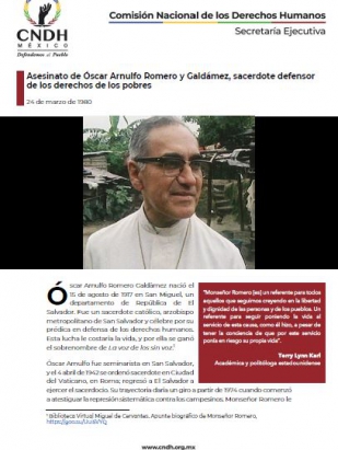 Asesinato de Óscar Arnulfo Romero y Galdámez, sacerdote defensor de los derechos de los pobres