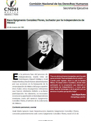 Nace Epigmenio González Flores, luchador por la independencia de México