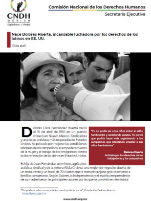 Nace Dolores Huerta, incansable luchadora por los derechos de los latinos en EE. UU.