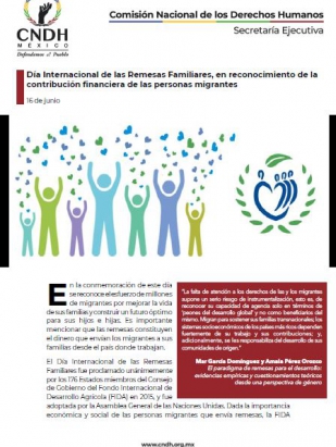 Día Internacional de las Remesas Familiares, en reconocimiento de la contribución financiera de las personas migrantes