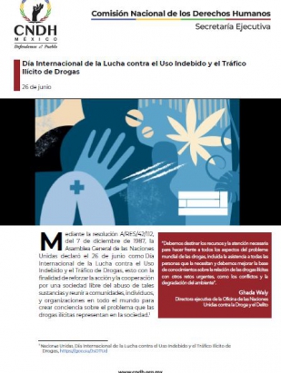 Día Internacional de la Lucha contra el Uso Indebido y el Tráfico Ilícito de Drogas