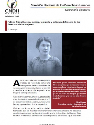 Fallece Alicia Moreau, médica, feminista y activista defensora de los derechos de las mujeres
