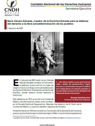 Nace Genaro Estrada, creador de la Doctrina Estrada para la defensa del derecho a la libre autodeterminación de los pueblos