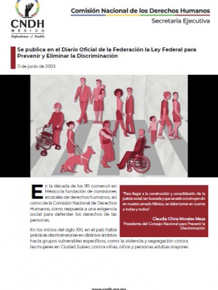 Se publica en el Diario Oficial de la Federación la Ley Federal para Prevenir y Eliminar la Discriminación
