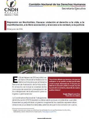 Represión en Nochixtlán, Oaxaca: violación al derecho a la vida, a la manifestación, a la libre asociación y al acceso a la verdad y a la justicia