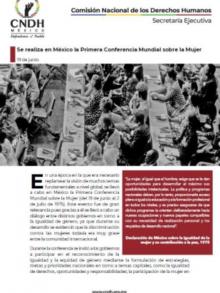 Se realiza en México la Primera Conferencia Mundial sobre la Mujer
