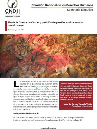 Fin de la Guerra de Castas y petición de perdón institucional al pueblo maya