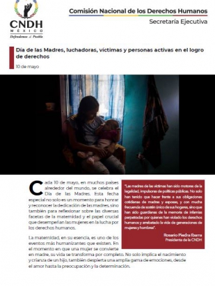 Día de las Madres, luchadoras, víctimas y personas activas en el logro de derechos