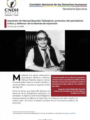 Asesinato de Manuel Buendía Tellezgirón, promotor del periodismo crítico y defensor de la libertad de expresión