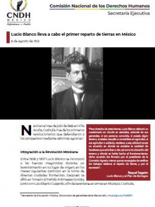 Lucio Blanco lleva a cabo el primer reparto de tierras en México