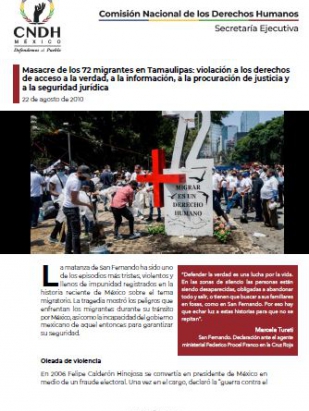 Masacre de los 72 migrantes en Tamaulipas: violación a los derechos de acceso a la verdad, a la información, a la procuración de justicia y a la seguridad jurídica