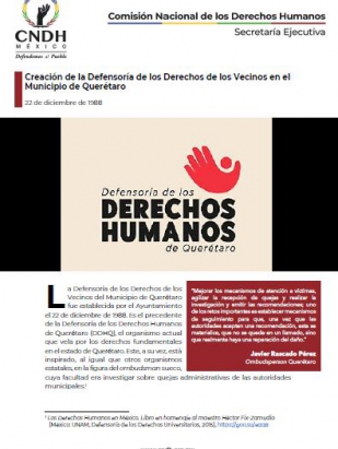 Creación de la Defensoría de los Derechos de los Vecinos en el Municipio de Querétaro