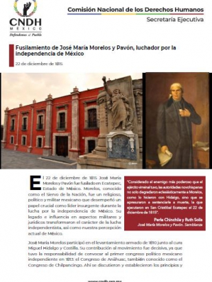Fusilamiento de José María Morelos y Pavón, luchador por la independencia de México