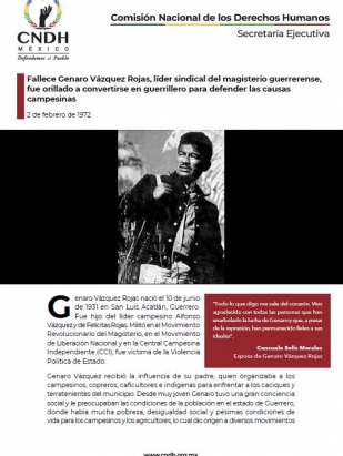 Fallece Genaro Vázquez Rojas, líder sindical del magisterio guerrerense, fue orillado a convertirse en guerrillero para defender las causas campesinas
