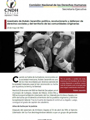 Asesinato de Rubén Jaramillo: político, revolucionario y defensor de derechos sociales y del territorio de las comunidades originarias
