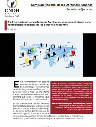Día Internacional de las Remesas Familiares, en reconocimiento de la contribución financiera de las personas migrantes