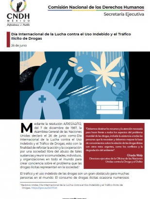 Día Internacional de la Lucha contra el Uso Indebido y el Tráfico Ilícito de Drogas