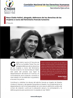 Nace Gisèle Halimi, abogada, defensora de los derechos de las mujeres e ícono del feminismo francés-tunecino