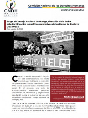 Surge el Consejo Nacional de Huelga (CNH), dirección de la lucha estudiantil contra las políticas represivas del gobierno