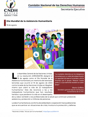 Día Mundial de la Asistencia Humanitaria