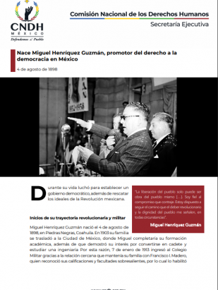 Nace Miguel Henríquez Guzmán, promotor del derecho a la  democracia en México