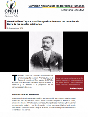 Nace Emiliano Zapata, caudillo agrarista defensor del derecho a la  tierra de los pueblos originarios