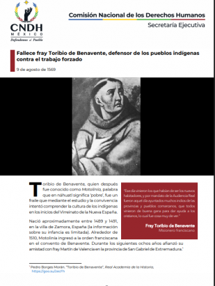 Fallece fray Toribio de Benavente, defensor de los pueblos indígenas  contra el trabajo forzado 