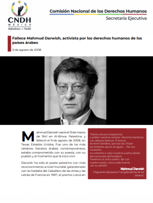 Fallece Mahmud Darwish, activista por los derechos humanos de los  países árabes