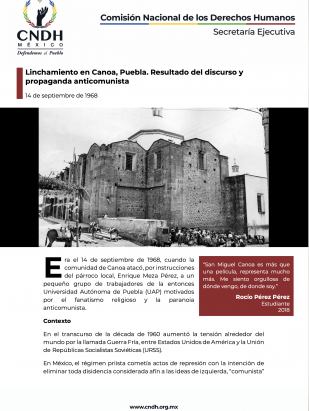 Linchamiento en Canoa, Puebla. Resultado del discurso y propaganda anticomunista