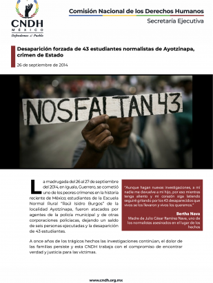 Desaparición forzada de 43 estudiantes normalistas de Ayotzinapa, crimen de Estado
