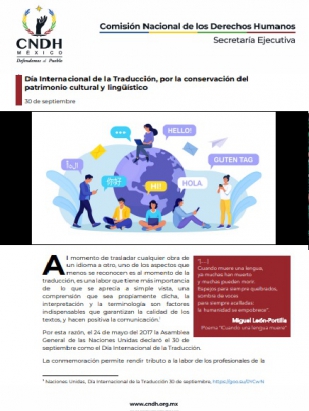 Día Internacional de la Traducción, por la conservación del patrimonio cultural y lingüístico